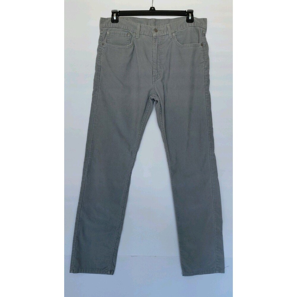 Men's Levi's 505 Gray Corduroy 5-Pocket Pants Size 36 X 36